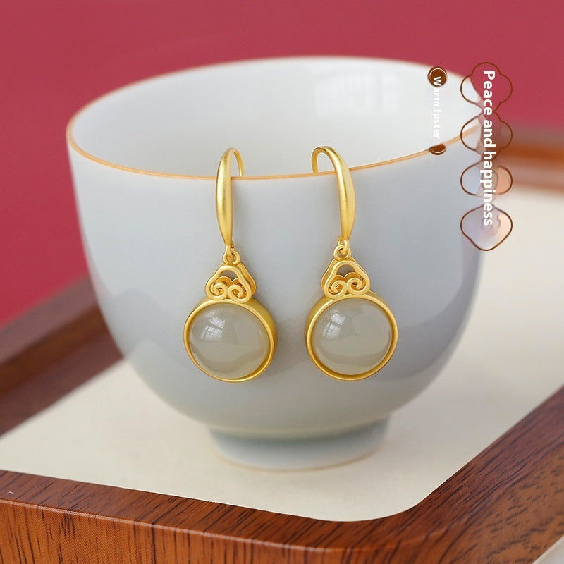 Ancient French Style Earrings New Chinese Style Hanfu Retro