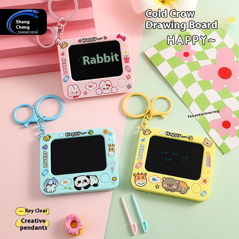Graffiti Drawing Board Car Key Ring Cartoon Couple Bags Pendant