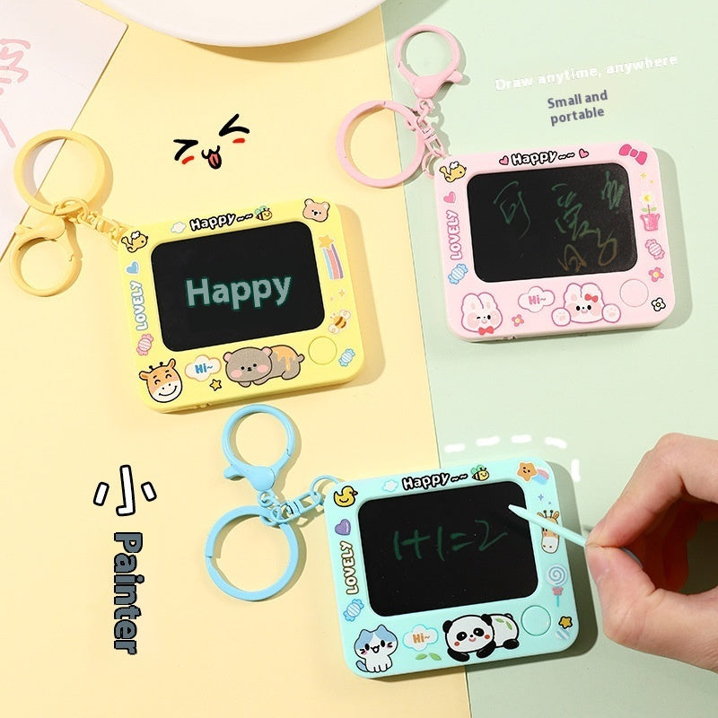 Graffiti Drawing Board Car Key Ring Cartoon Couple Bags Pendant