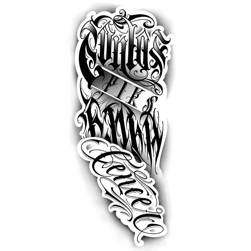 English Pattern Letters Tattoo Sticker Men's Waterproof And Durable Arm Back