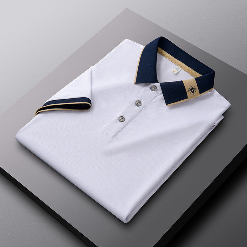 Men's Breathable Summer Lapel Short-sleeved T-shirt