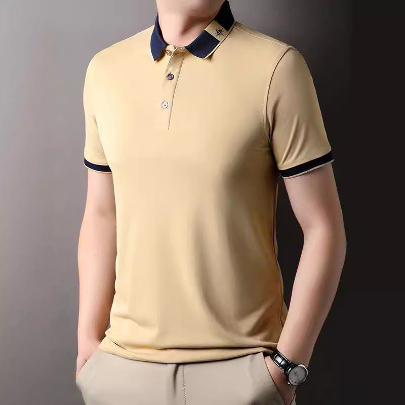Men's Breathable Summer Lapel Short-sleeved T-shirt