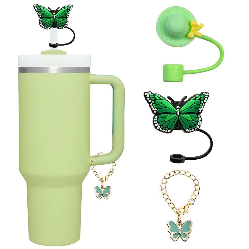 Cute Cartoon Butterfly Straw Mouthpiece Silicone Dust Protection Cap