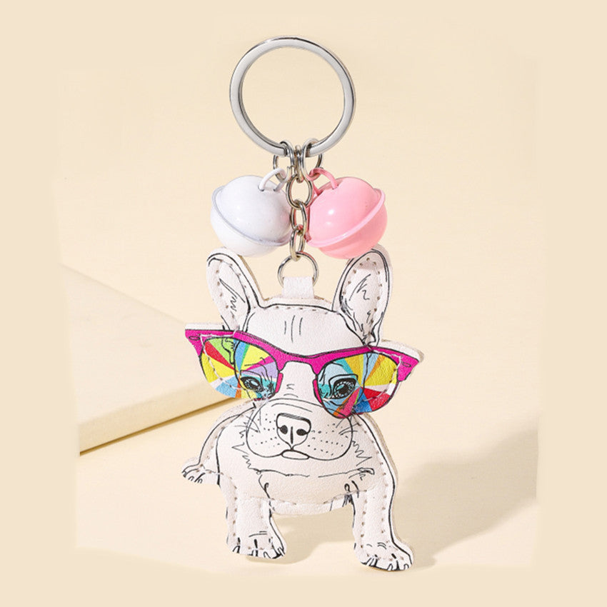 Leather Bell Sunglasses Keychain