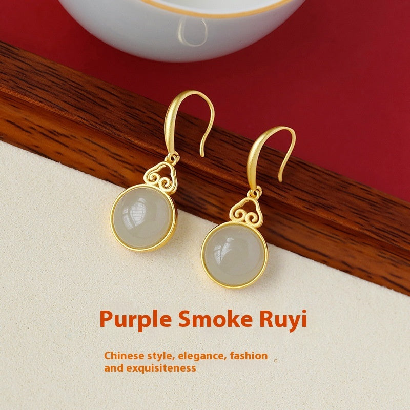 Ancient French Style Earrings New Chinese Style Hanfu Retro