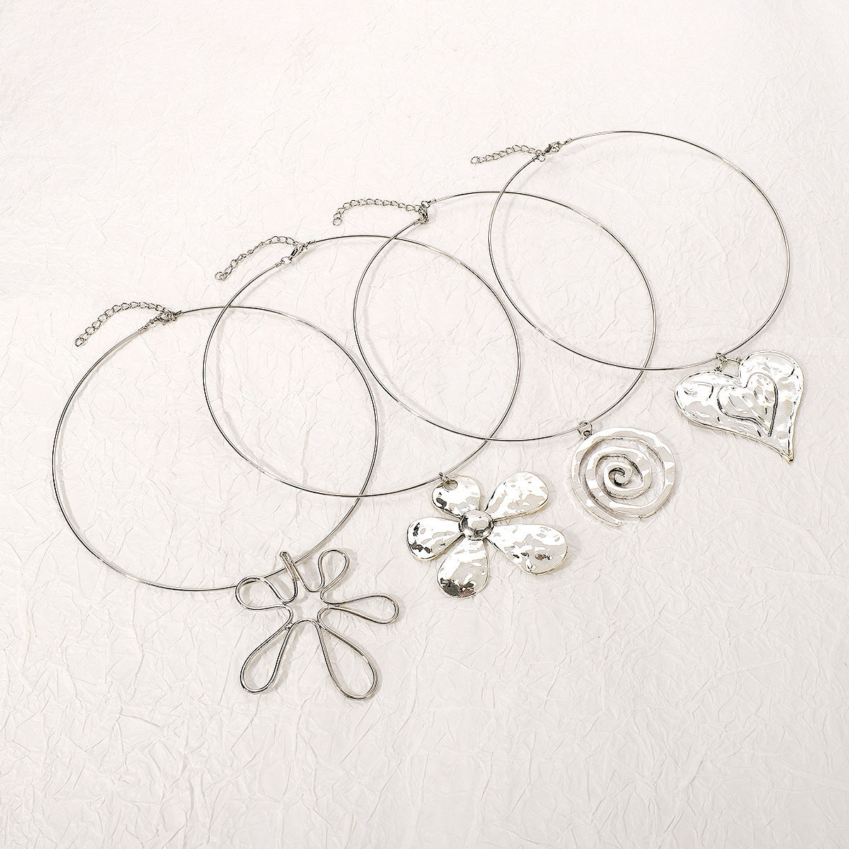 N11533 Personality Geometry Flower Necklace