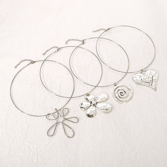 N11533 Personality Geometry Flower Necklace