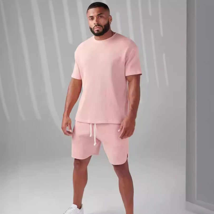 Sports Loose Cotton Fitness Short-sleeved Plaid Sports T-shirt