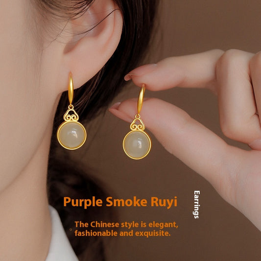 Ancient French Style Earrings New Chinese Style Hanfu Retro