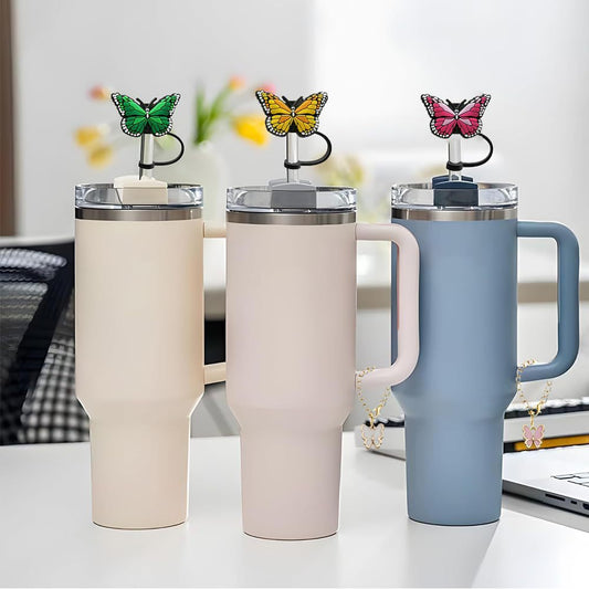 Cute Cartoon Butterfly Straw Mouthpiece Silicone Dust Protection Cap