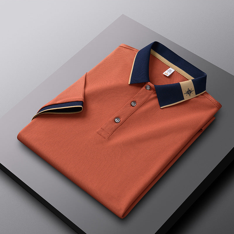Men's Breathable Summer Lapel Short-sleeved T-shirt