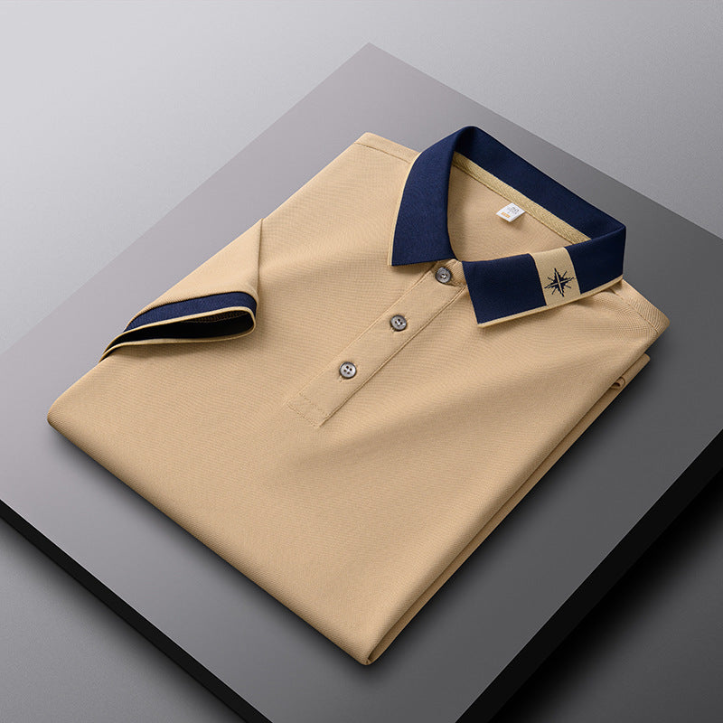 Men's Breathable Summer Lapel Short-sleeved T-shirt