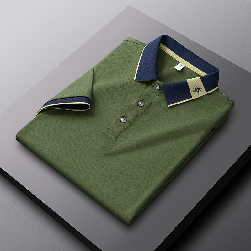 Men's Breathable Summer Lapel Short-sleeved T-shirt