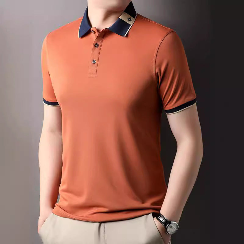 Men's Breathable Summer Lapel Short-sleeved T-shirt