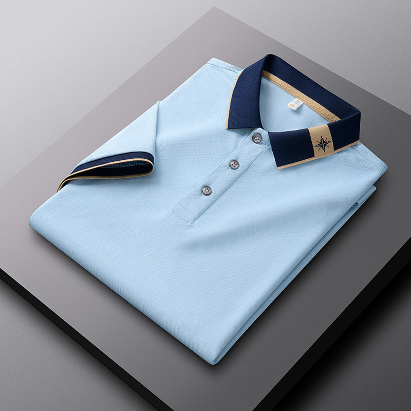 Men's Breathable Summer Lapel Short-sleeved T-shirt