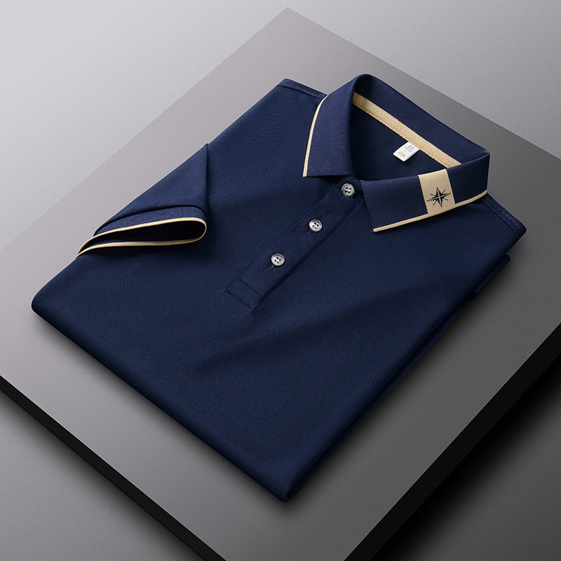 Men's Breathable Summer Lapel Short-sleeved T-shirt