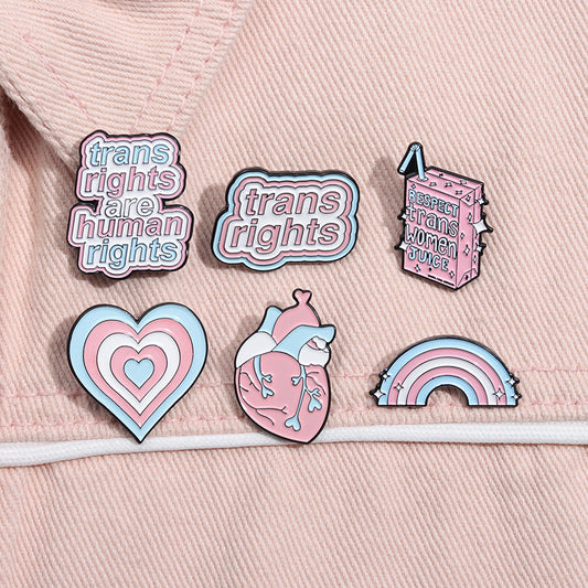 Fashion Cartoon Young Girl Series Rainbow Brooch