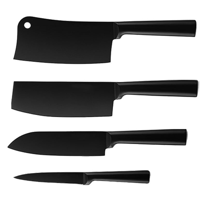 Stainless Steel All-painted All-in-one Black Blade Non-stick Kitchen Knife Set