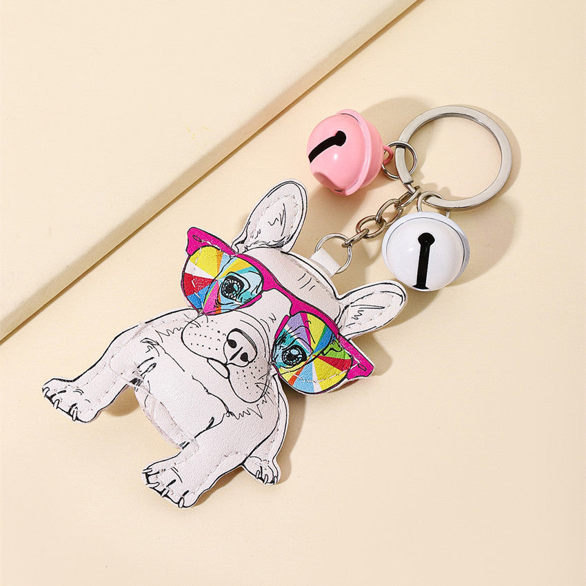 Leather Bell Sunglasses Keychain