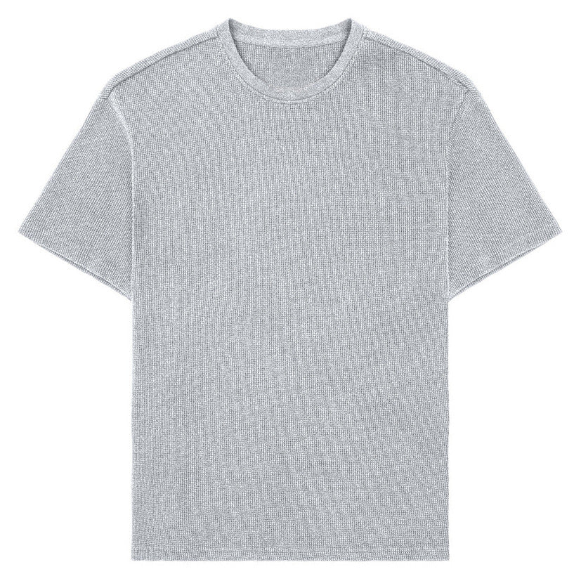 Sports Loose Cotton Fitness Short-sleeved Plaid Sports T-shirt